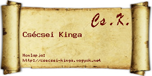 Csécsei Kinga névjegykártya