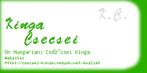 kinga csecsei business card